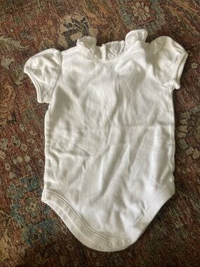 4/$20 Janie and Jack White Ruffle Collar One-Piece Bodysuit